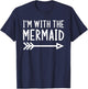 I'm With The Mermaid Funny Matching Halloween Couple Costume T-Shirt - T-Shirt | Navy