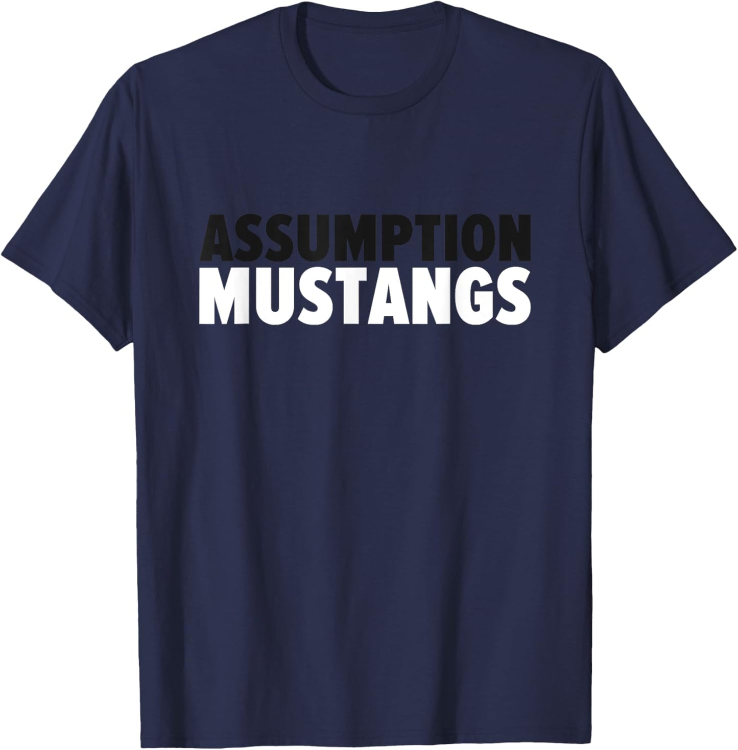 Assumption Mustangs Bold T-Shirt - T-Shirt | Navy