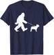 Bigfoot Walking a Dog Funny French Bulldog Lovers Dog Dad Men Women Kids T-Shirt - T-Shirt | Navy