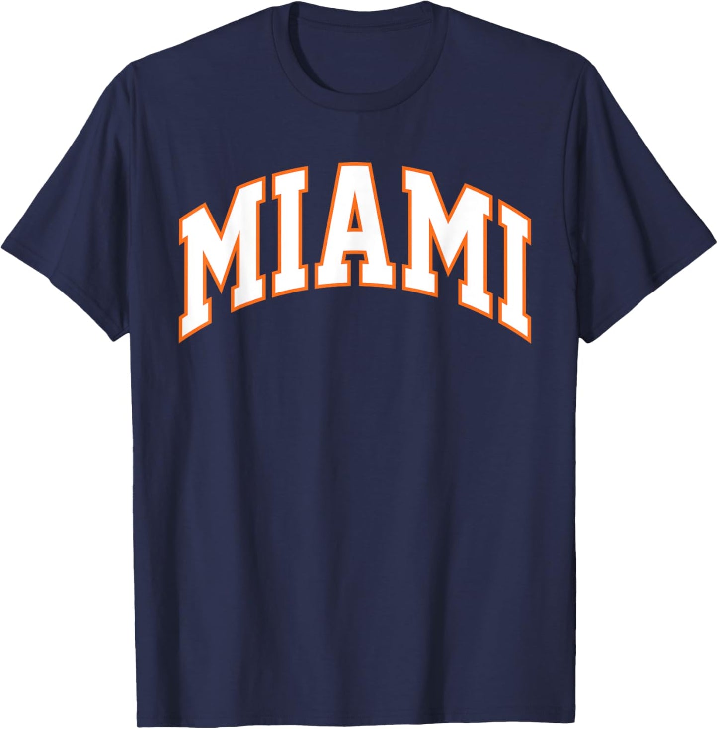 Retro Miami Men Miami Women Vintage Classic Orange Green FL T-Shirt - T-Shirt | Navy