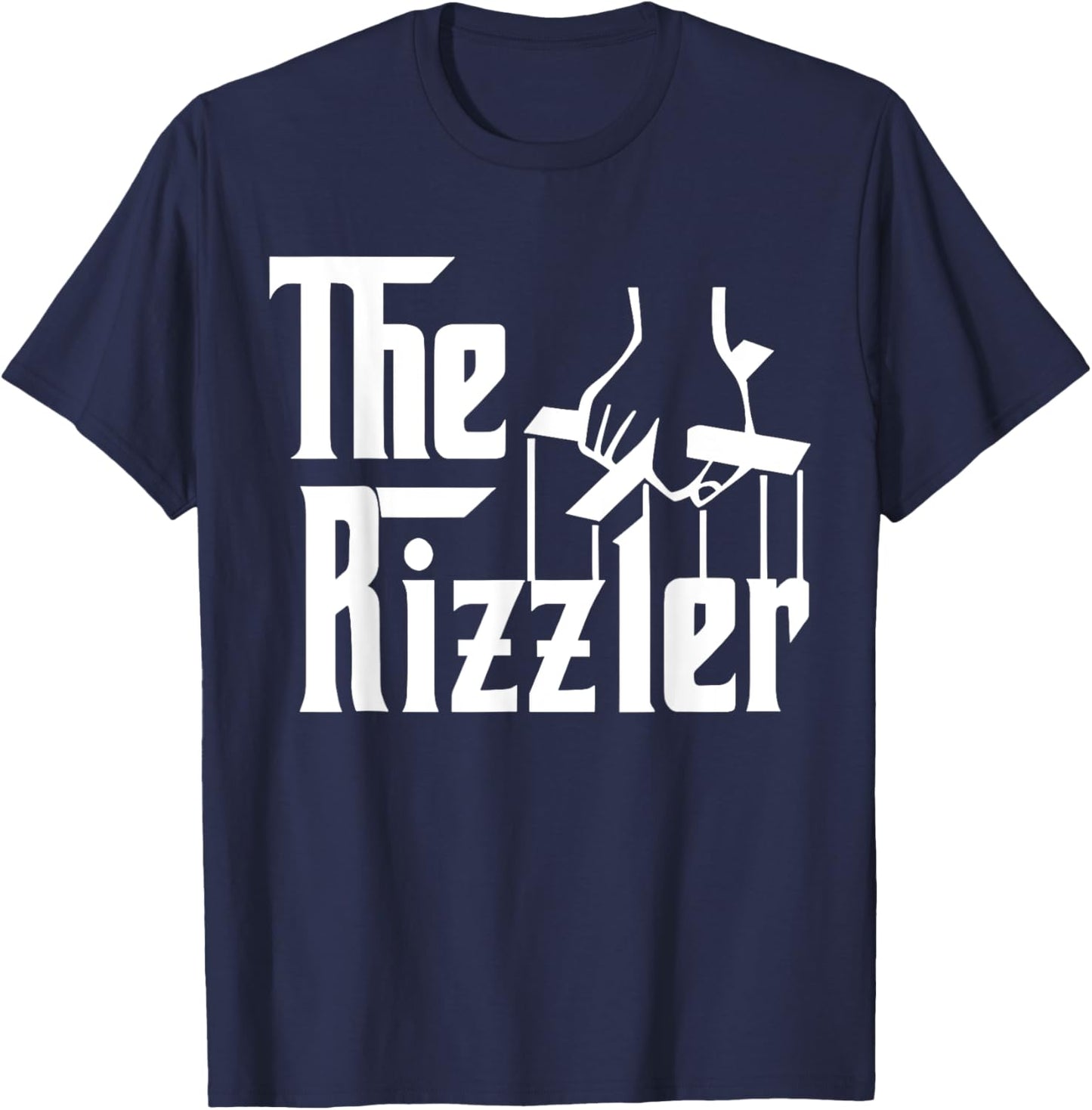 The Funny Rizzler Big Justice Apparel Men Women -Adults , Black, Small, Short Sleeve, Modern, Graphic T-Shirt - T-Shirt | Navy