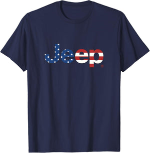Kids Jeep Flag Wordmark Logo Officially Licensed T-Shirt - T-Shirt | Navy