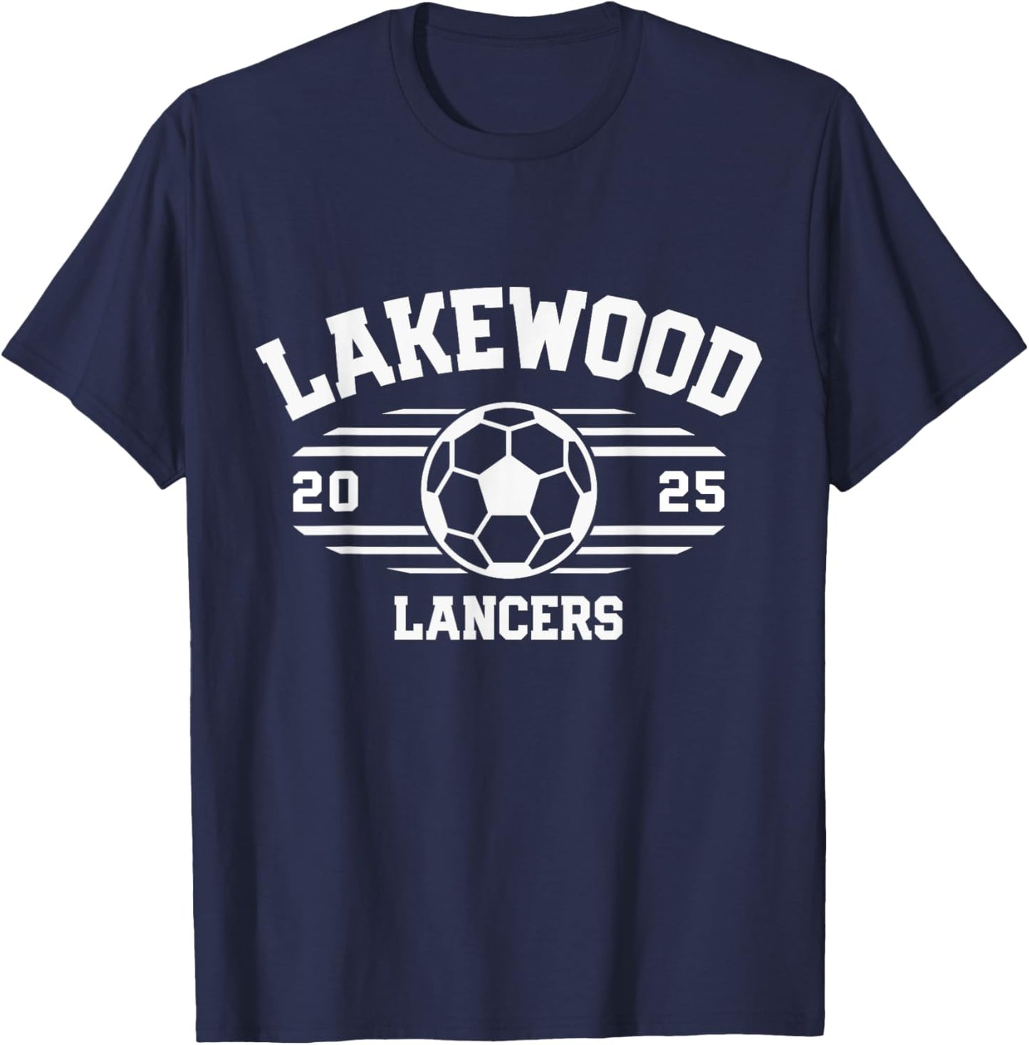 Lakewood Lancers Soccer Ball 2025 T-Shirt - T-Shirt | Navy