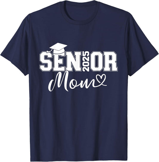 Senior 2025 mom for university graduation class of T-Shirt - T-Shirt | Navy