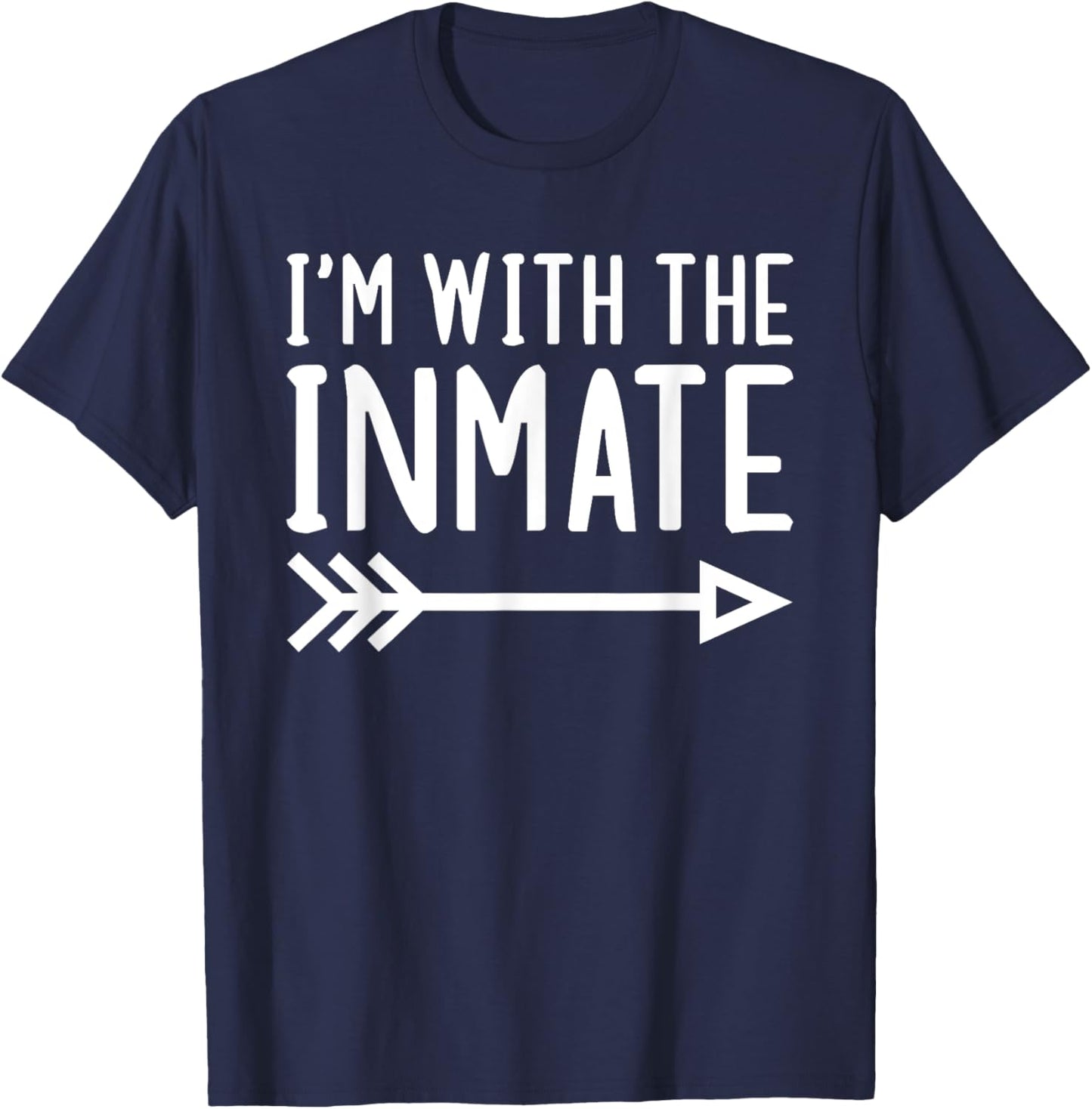 I'm With The Inmate Funny Matching Halloween Couple Costume T-Shirt - T-Shirt | Navy