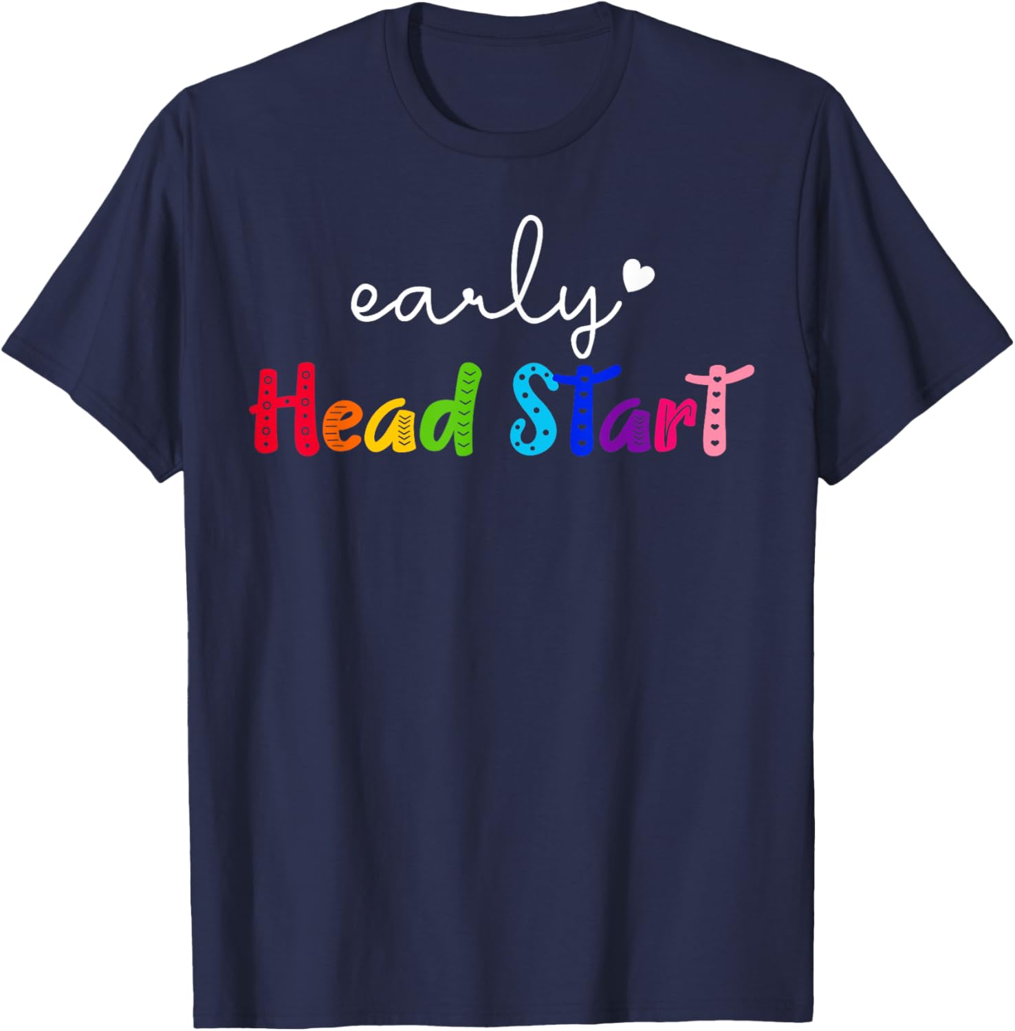 Retro Early Head Start Early Childhood Education Teacher T-Shirt - T-Shirt | Navy