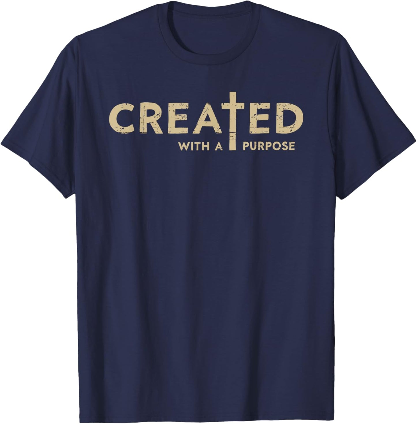 Created With a Purpose Christian Bible Study Lover T-Shirt - T-Shirt | Navy