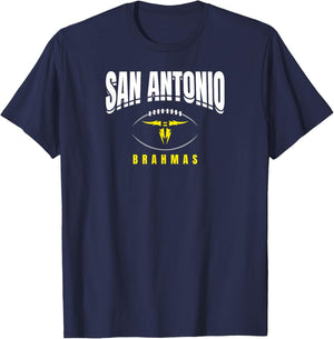 San Antonio Brahmas: Football Outline T-Shirt - T-Shirt | Navy