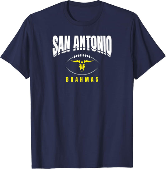 San Antonio Brahmas: Football Outline T-Shirt - T-Shirt | Navy