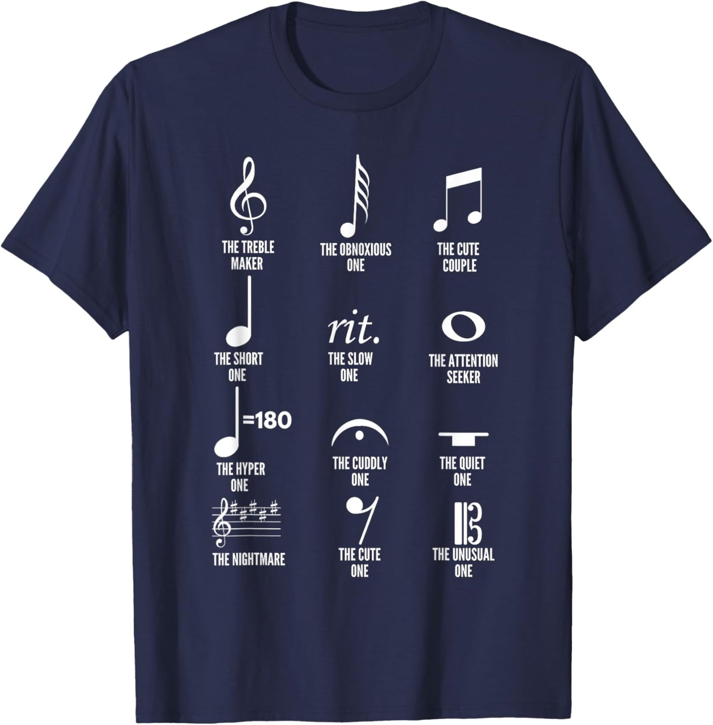 Musical Notes Symbol Definition Funny Musician Bands T-Shirt - T-Shirt | Navy