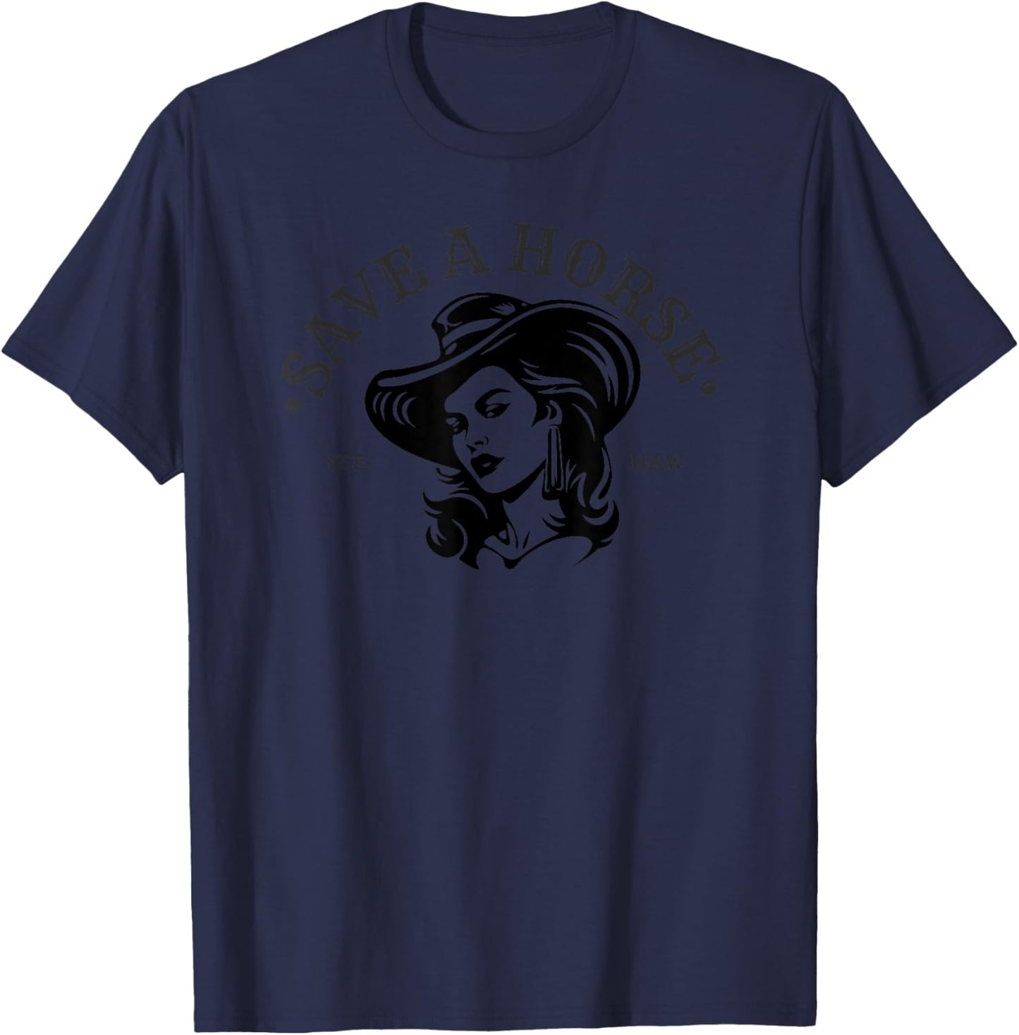 Cute Cowgirl Save A Horse Cool Country Horse T-Shirt - T-Shirt | Navy