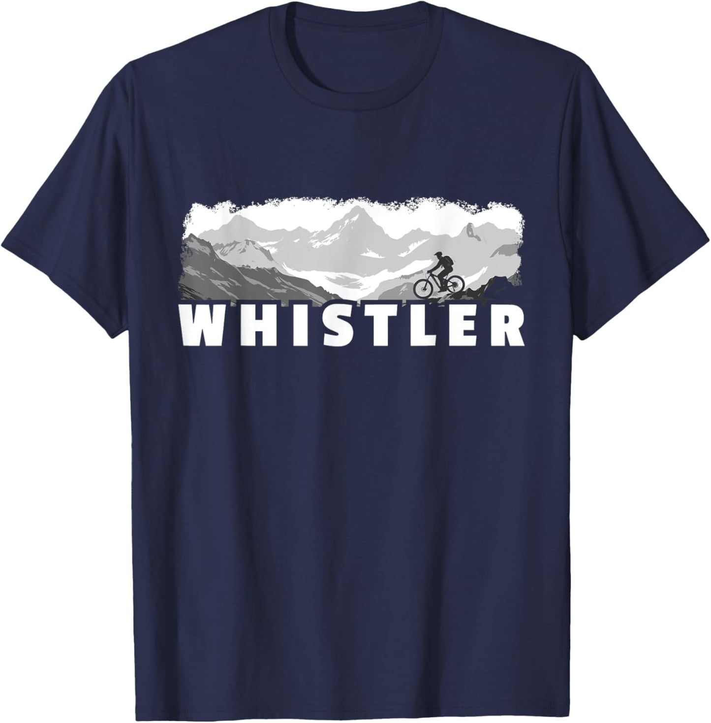 Whistler British Columbia Canada Mountain Biking MTB Cycling T-Shirt - T-Shirt | Navy