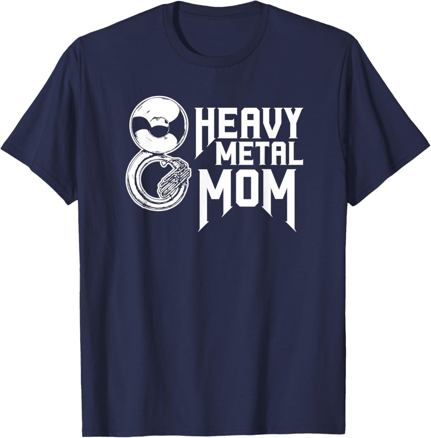 Vintage Heavy Metal Mom Tuba Sousaphone Marching Band Mom T-Shirt - T-Shirt | Navy