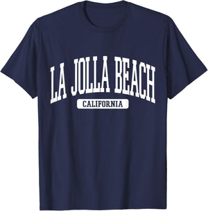 La Jolla Beach California Souvenir Beach, Retro, Vintage T-Shirt - T-Shirt | Navy