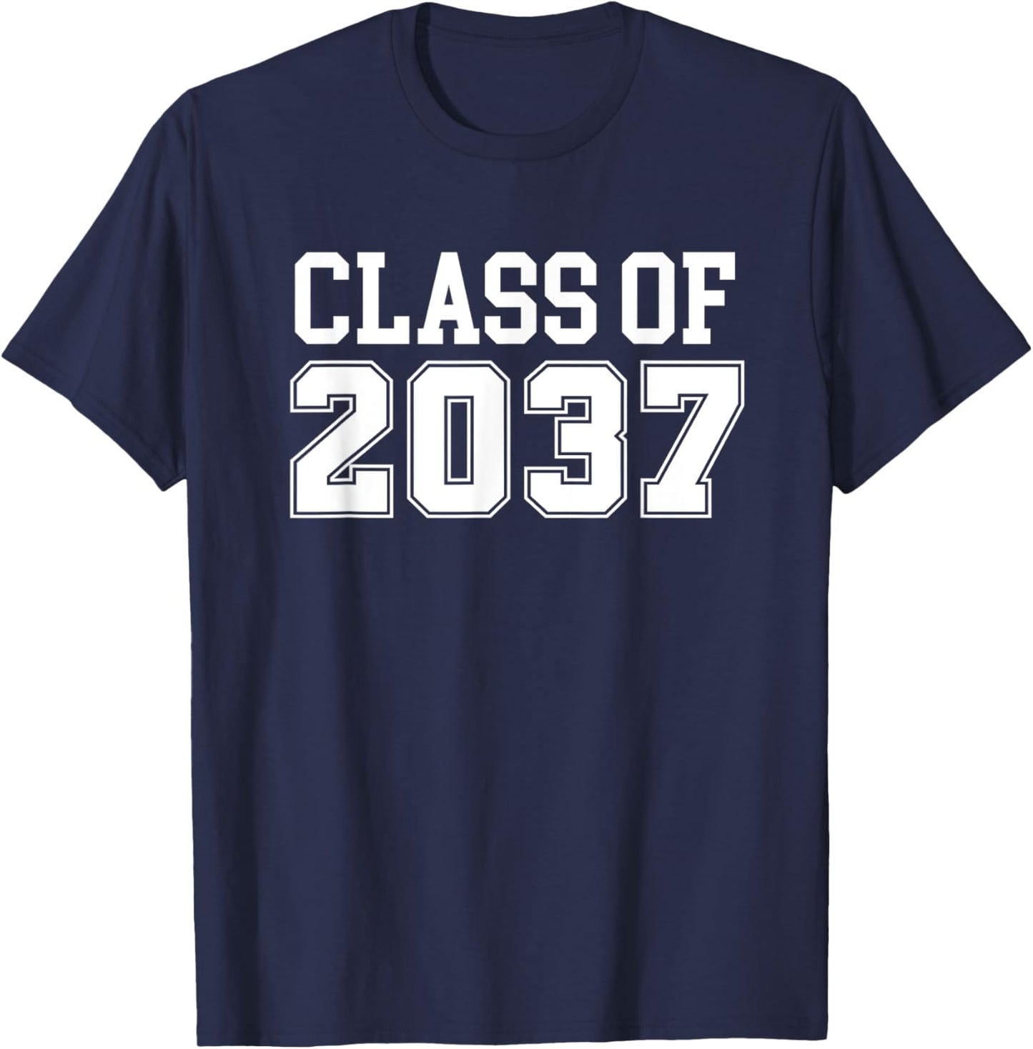 Grow with Me Class of 2037 Kindergarten to Graduation T-Shirt - T-Shirt | Navy