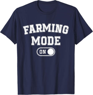 Farming Mode On Funny Farmer Gift Rancher Cowboy Cowgirl T-Shirt - T-Shirt | Navy