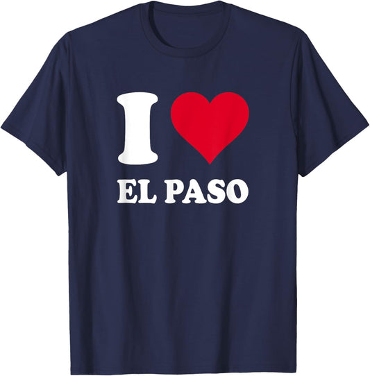 Red Heart I Love El Paso T-Shirt - T-Shirt | Navy