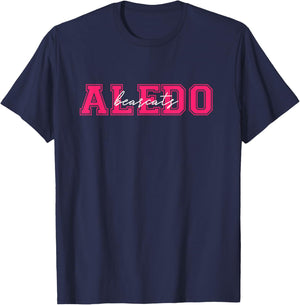 Aledo Texas Bearcats Pink Out Month Cancer T-Shirt - T-Shirt | Navy