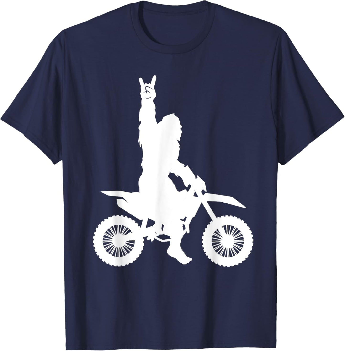 Bigfoot Dirt Bike Motocross Funny Sasquatch Enduro T-Shirt - T-Shirt | Navy
