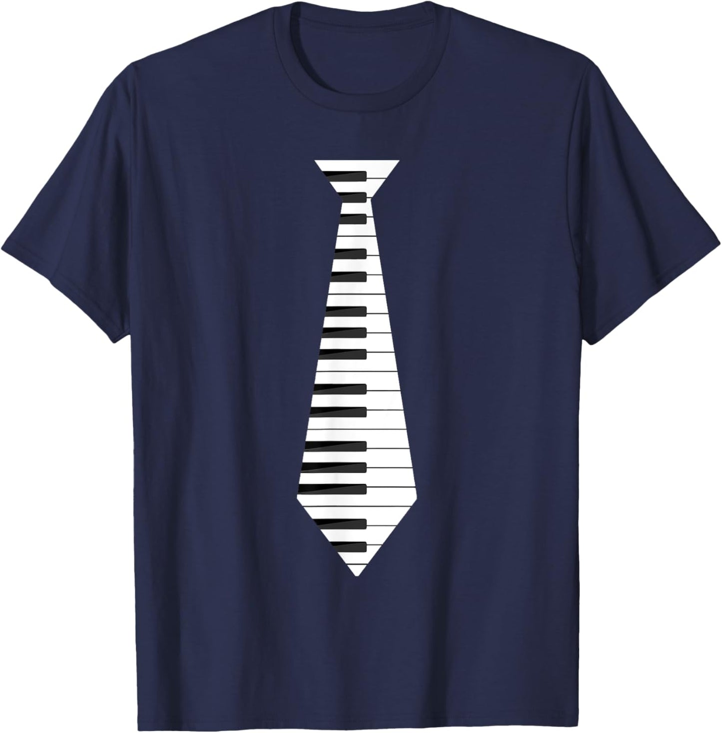 Musicians Piano Keyboard Necktie : & Graphic T-Shirt - T-Shirt | Navy
