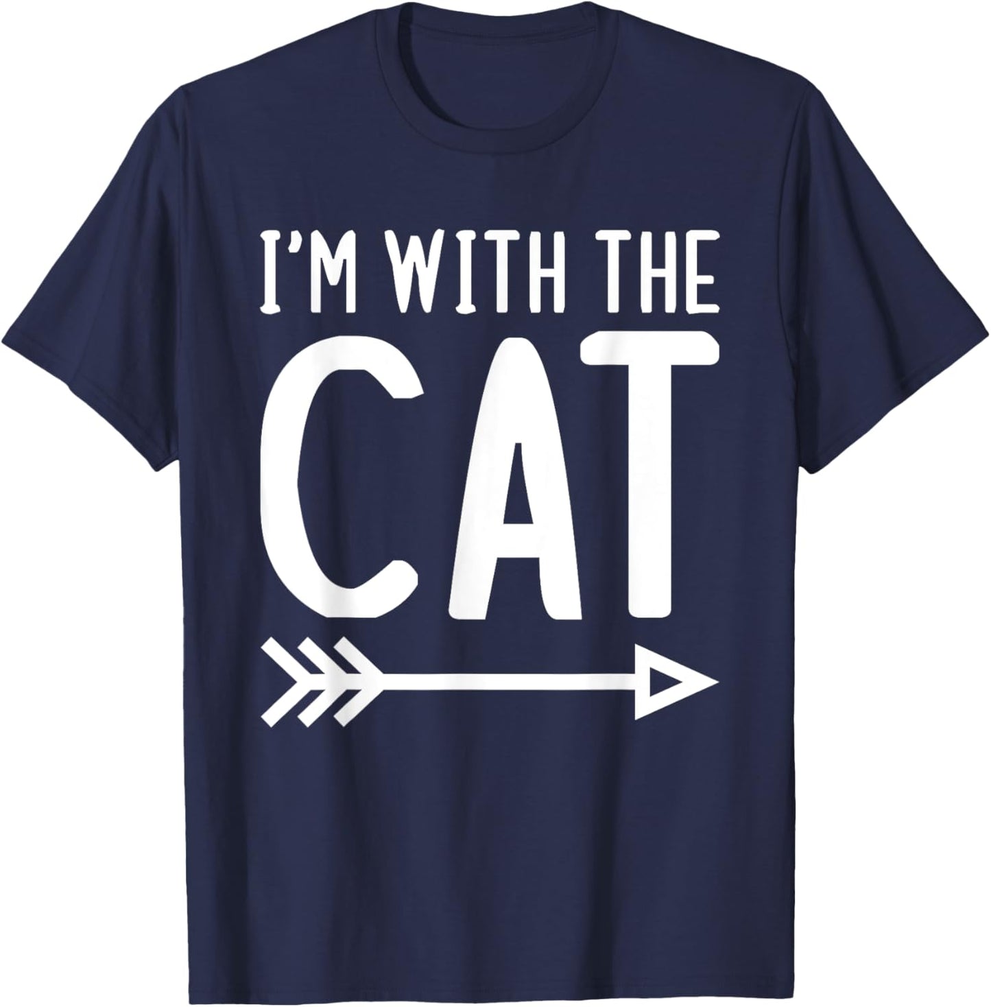 I'm With The Cat Funny Matching Halloween Couple Costume Women Kids T-Shirt - T-Shirt | Navy