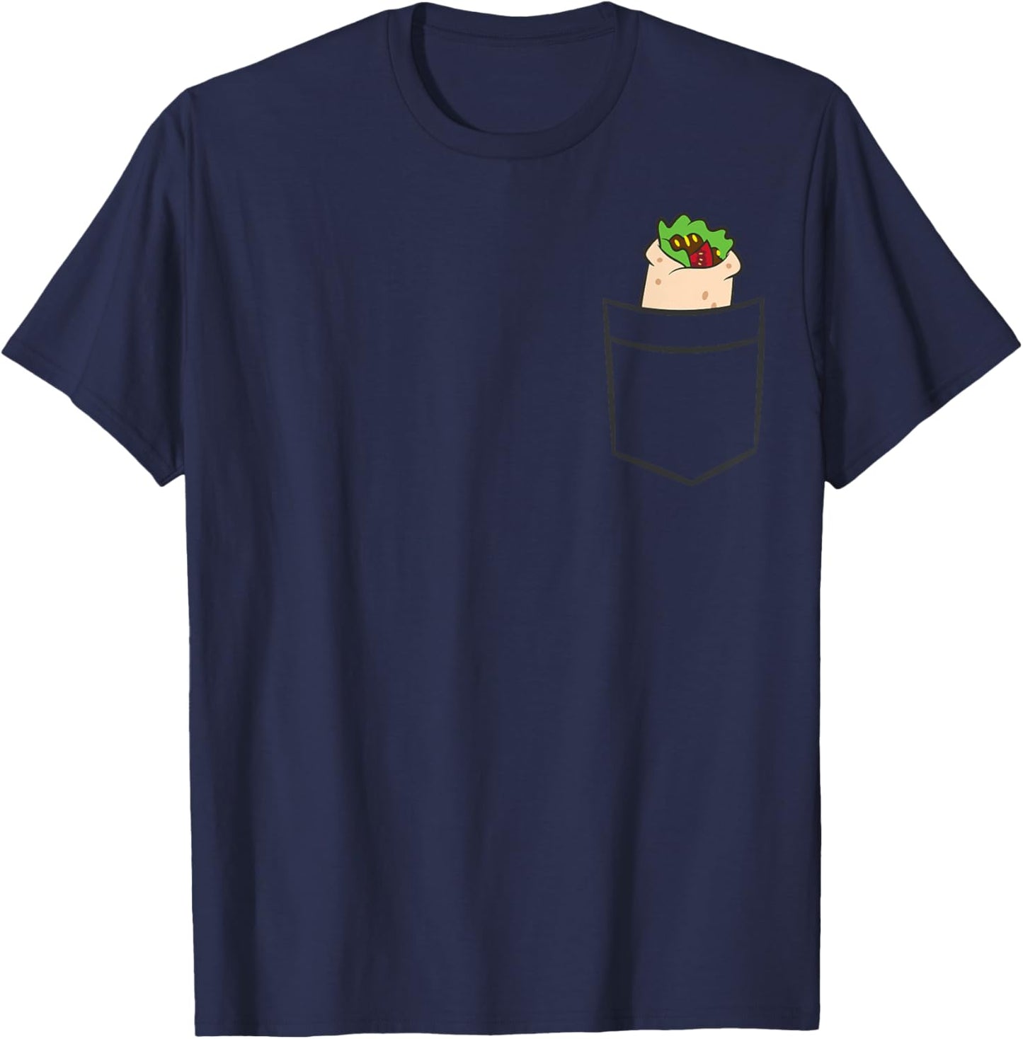 Burrito In The Pocket Stuffed Tortilla Wrap Pocket Burrito T-Shirt - T-Shirt | Navy