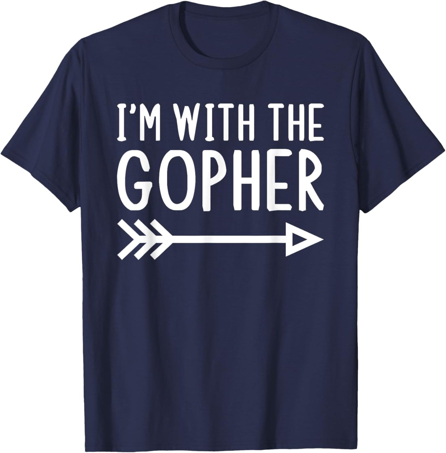 I'm With The Gopher Funny Matching Halloween Couple Costume T-Shirt - T-Shirt | Navy