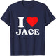 I Love Jace I Heart Jace Name Y2k Valentines Day T-Shirt - T-Shirt | Navy