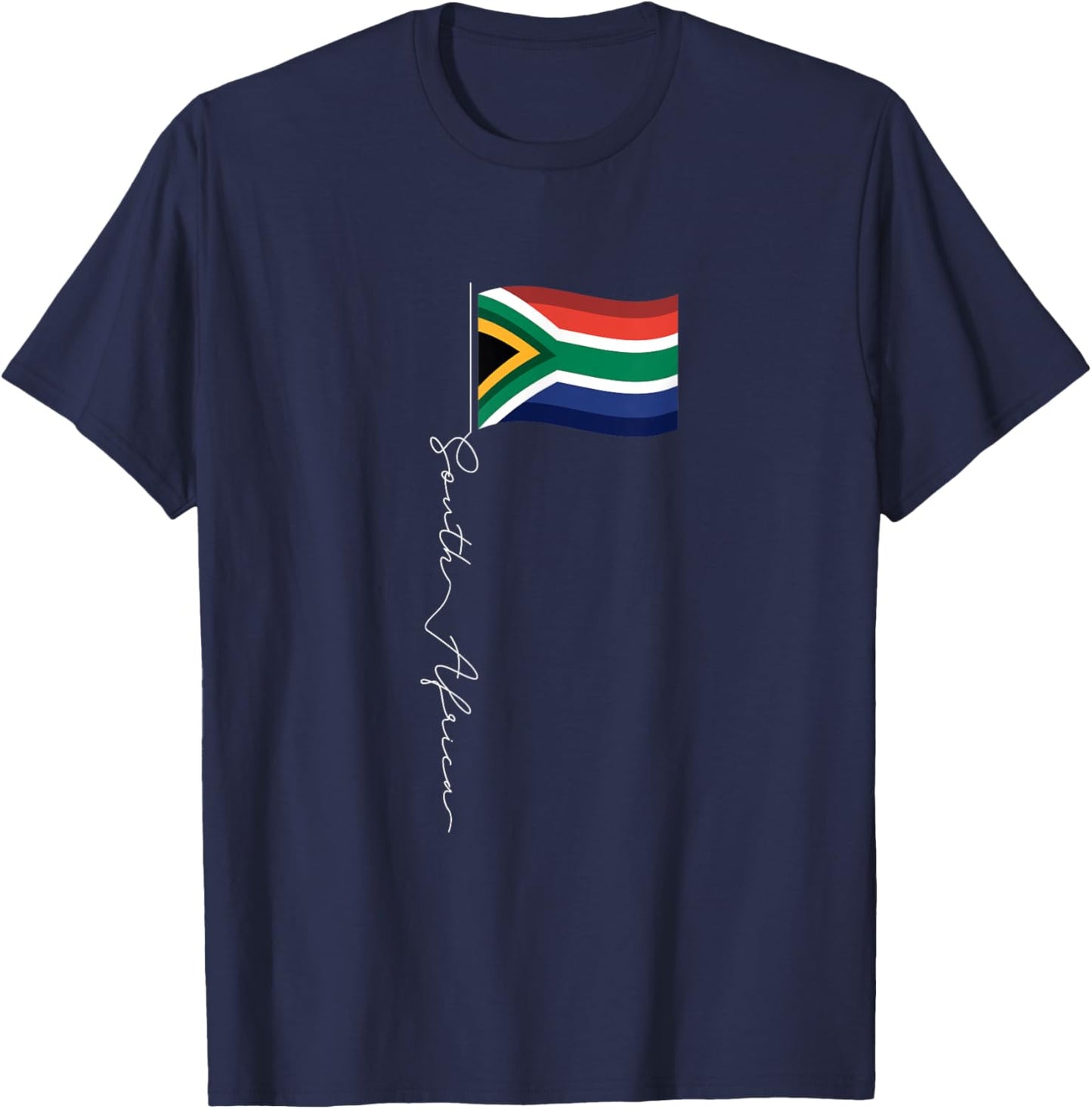 South Africa Signature Flag Pole - South African Flag T-Shirt - T-Shirt | Navy