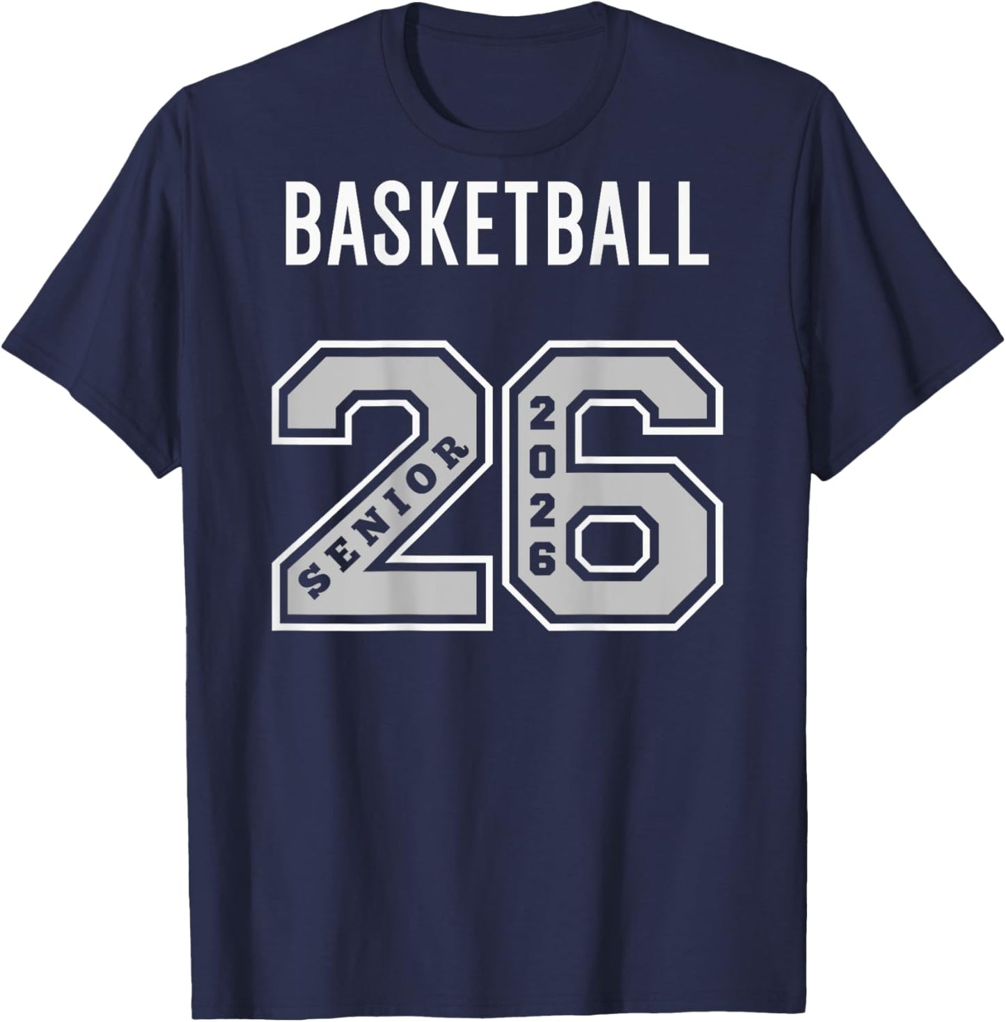 Basketball Senior 2026 ((back)) Basketball Senior Night 2026 T-Shirt - T-Shirt | Navy