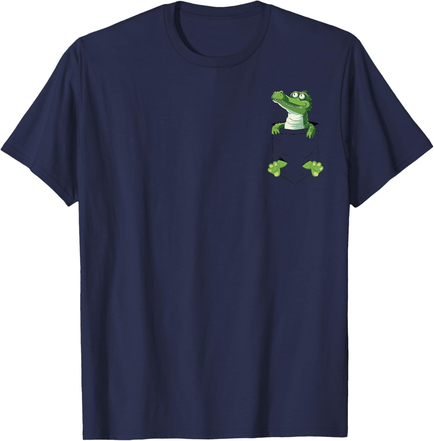Funny Alligator lover Pet Cute Florida Alligator in a Pocket T-Shirt - T-Shirt | Navy