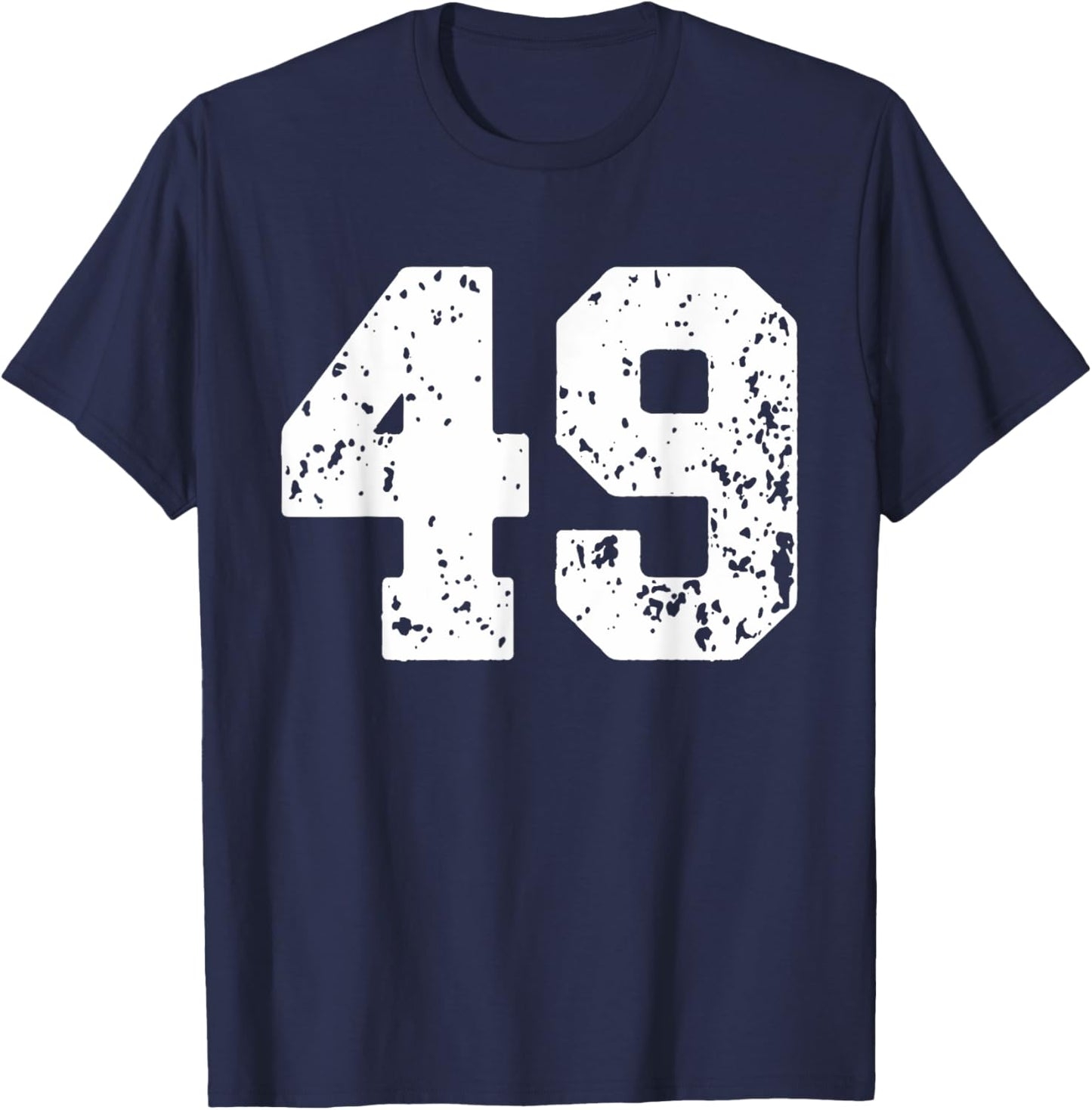 Number 49 White Best Classic College Style Birthday Funny T-Shirt - T-Shirt | Navy