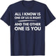 All I Know Is One Of Us Is Right And The Other One Is You T-Shirt - T-Shirt | Navy