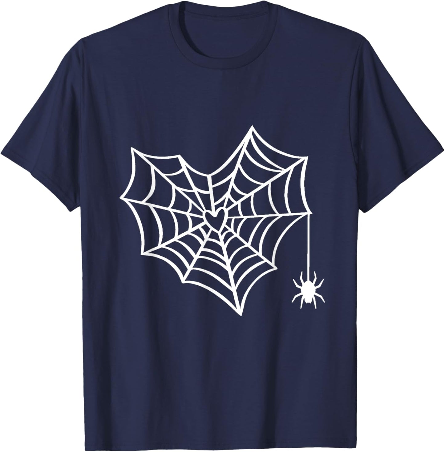 Halloween Heart Spider Web Spooky Costume T-Shirt - T-Shirt | Navy