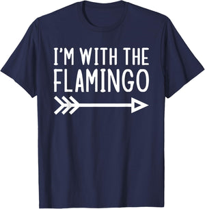 I'm With The Flamingo Funny Matching Lazy Halloween Costume T-Shirt - T-Shirt | Navy