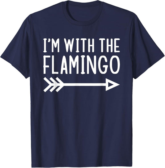 I'm With The Flamingo Funny Matching Lazy Halloween Costume T-Shirt - T-Shirt | Navy