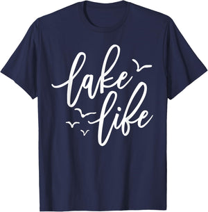 Lake Life Vibes Vacation Mode Kids Lake T-Shirt - T-Shirt | Navy