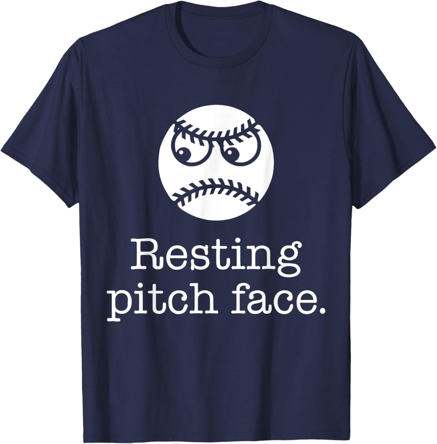 Resting Pitch Face Funny Baseball T-Shirt - T-Shirt | Navy