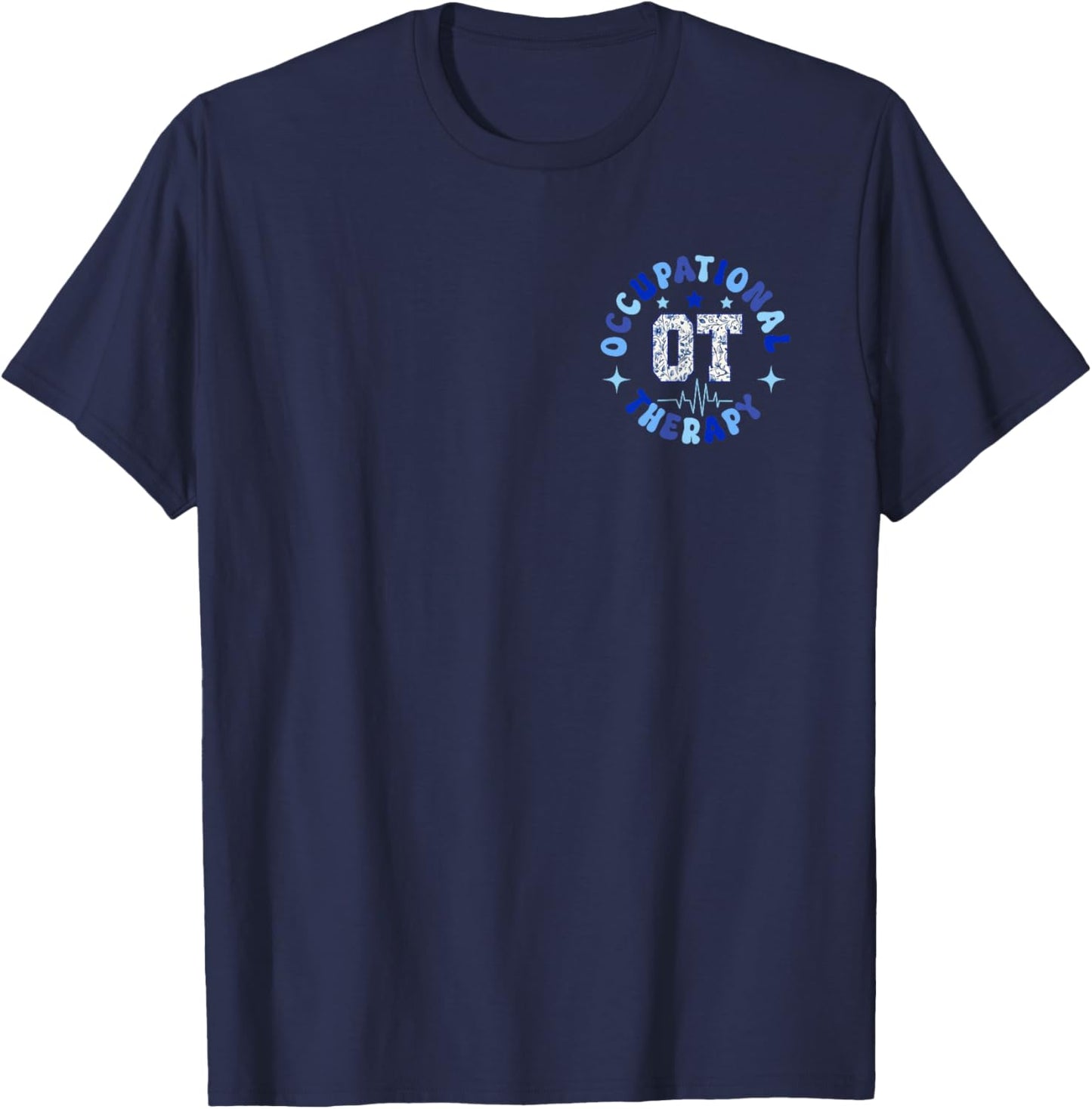 Occupational Therapy OT Occupational Therapist Blue Coquette T-Shirt - T-Shirt | Navy