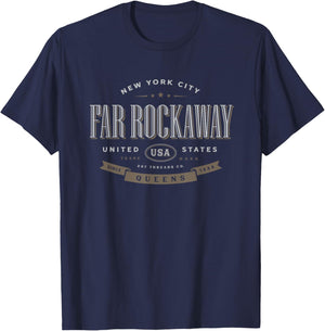 Far Rockaway Queens NYC Vacation Souvenir T-Shirt - T-Shirt | Navy