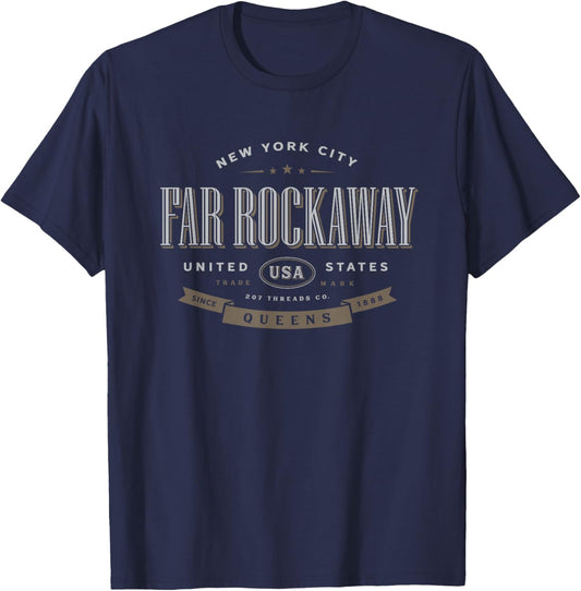 Far Rockaway Queens NYC Vacation Souvenir T-Shirt - T-Shirt | Navy