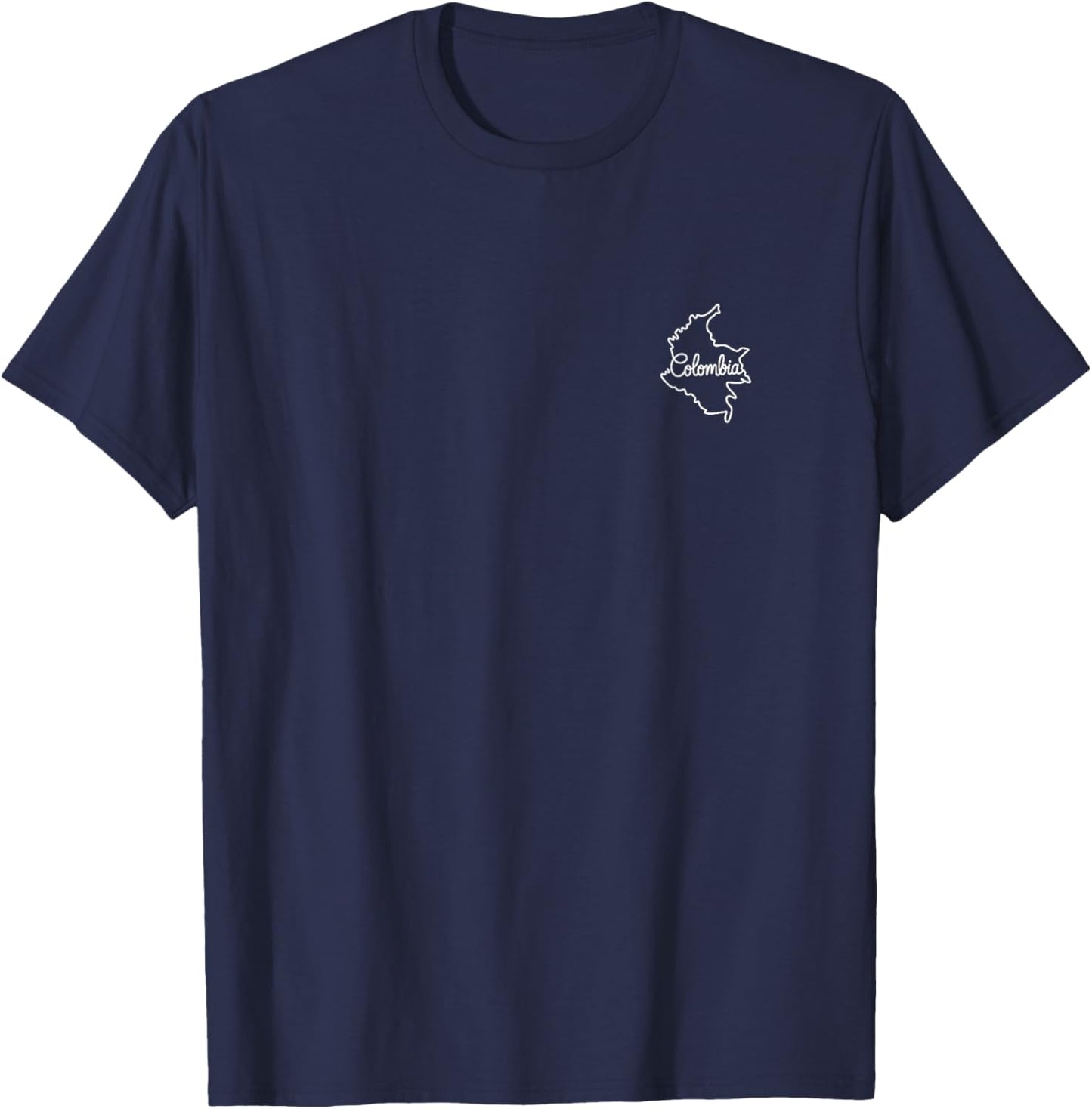 Colombia Minimalist Badge Patch Line Art T-Shirt - T-Shirt | Navy