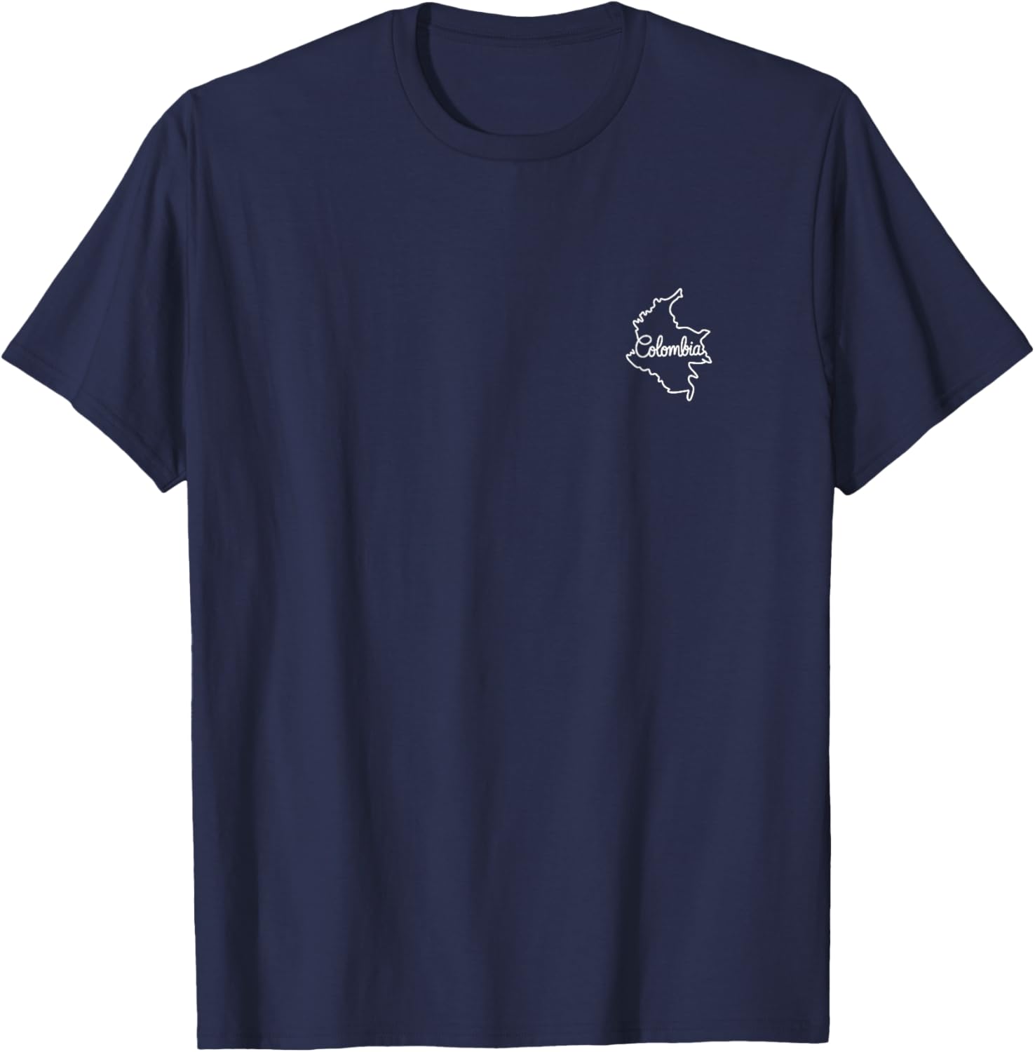 Colombia Minimalist Badge Patch Line Art T-Shirt - T-Shirt | Navy