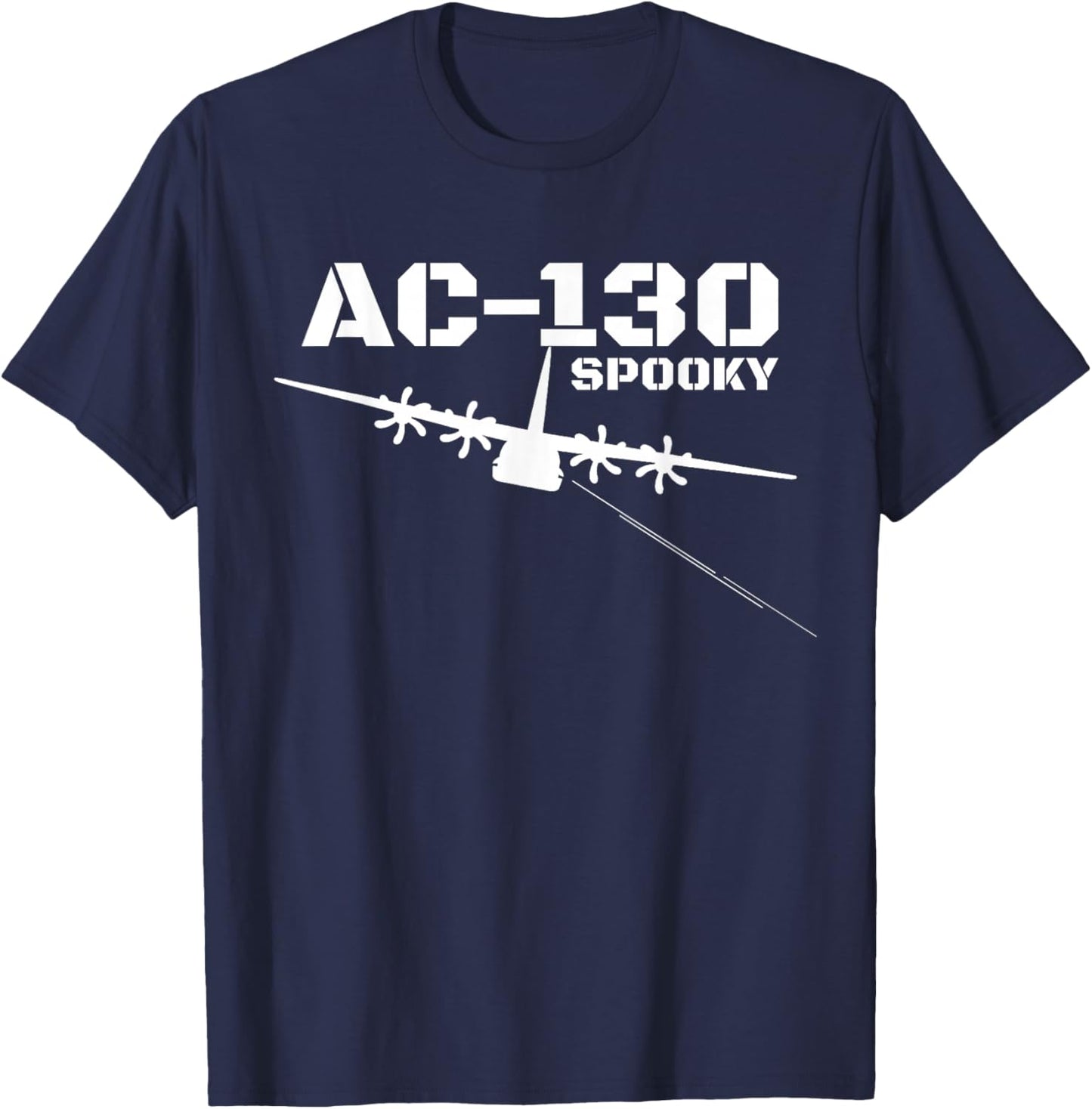 AC-130 Spooky Gunship Military Airplane Spooky C130 T-Shirt - T-Shirt | Navy