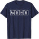 AuDHD Periodic Table Autism + ADHD for Nerds Minimalist T-Shirt - T-Shirt | Navy