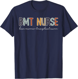 Retro BMT Nurse Bone Marrow Transplant Registered RN Nursing T-Shirt - T-Shirt | Navy