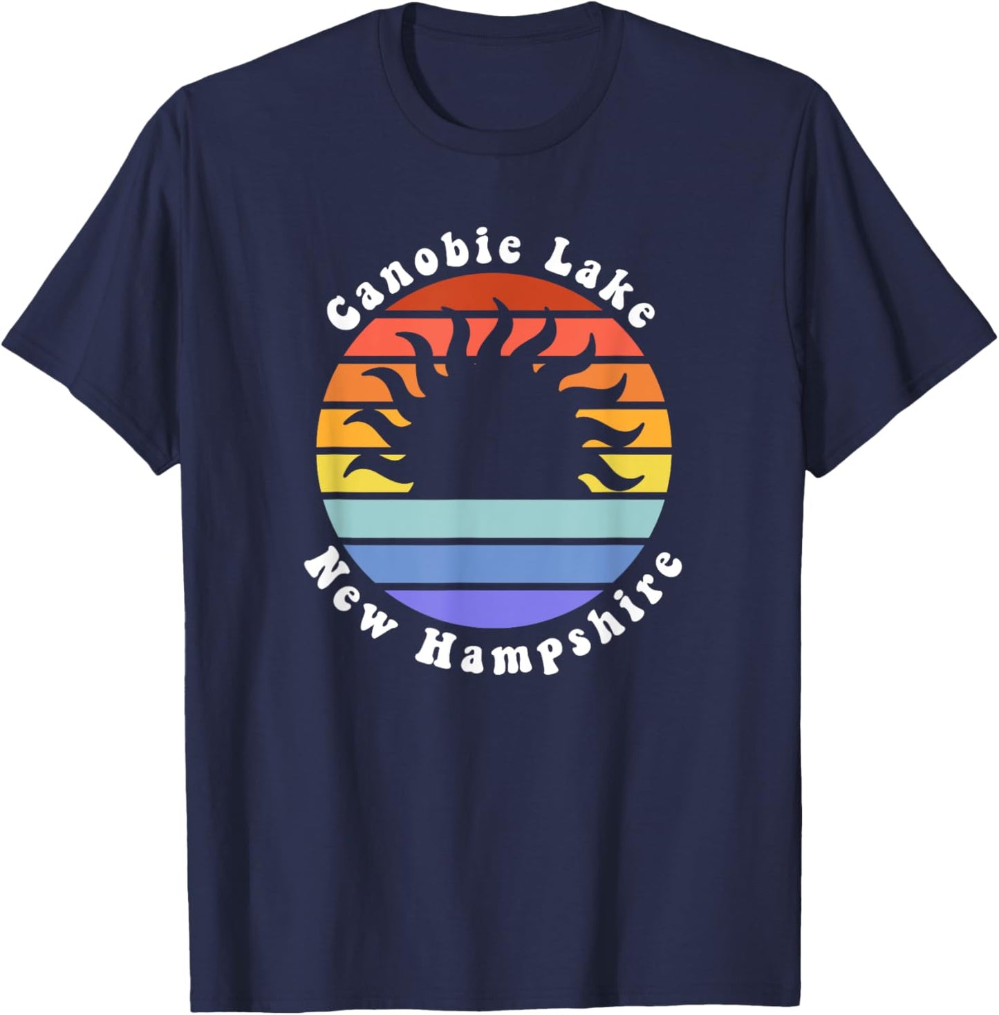 Canobie Lake New Hampshire Sunrise Family Vacation Souvenir T-Shirt - T-Shirt | Navy