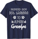 Promoted From Dog Grandpa To Human Grandpa New Grandparent T-Shirt - T-Shirt | Navy