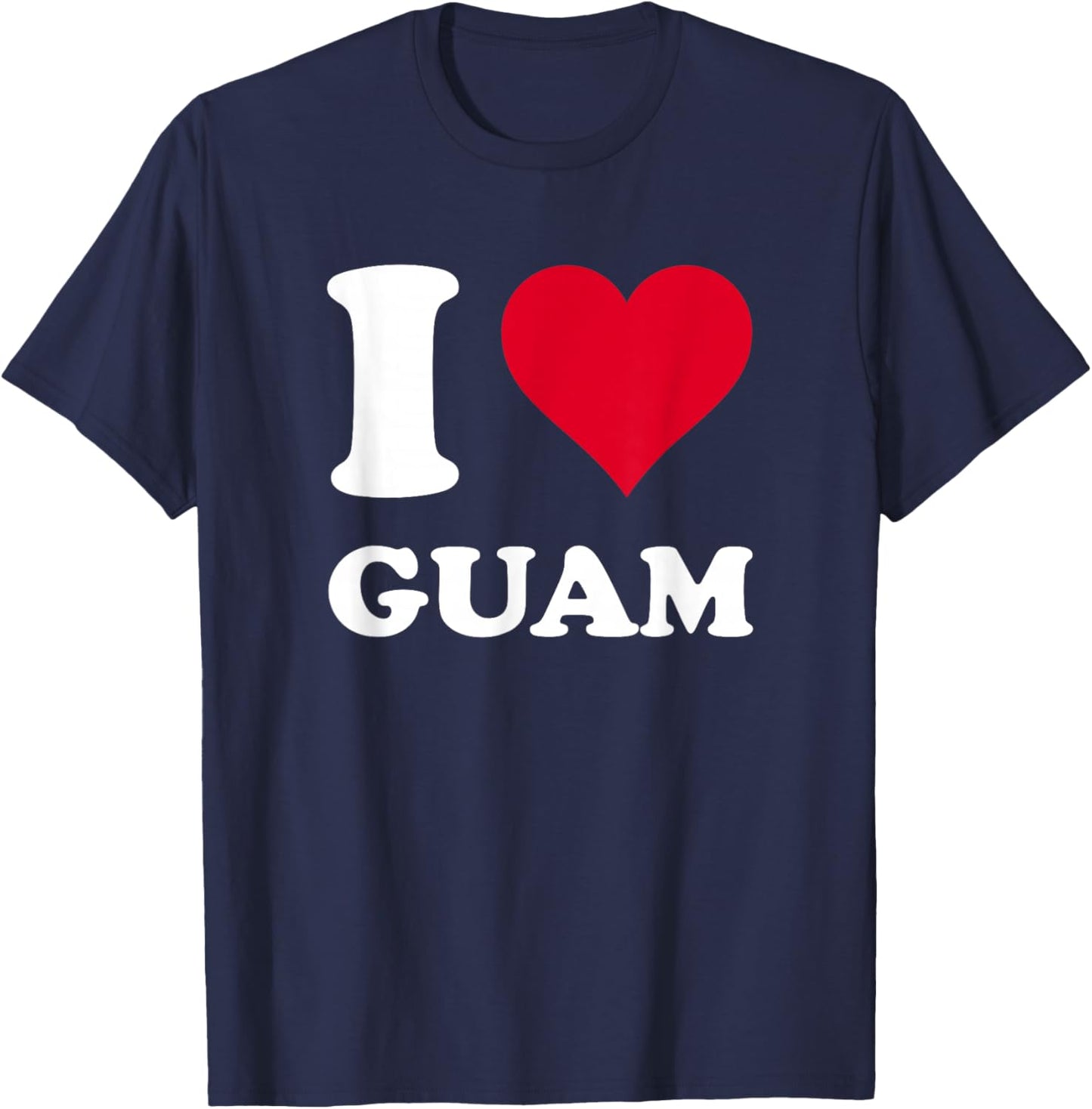 Red Heart I Love Guam T-Shirt - T-Shirt | Navy