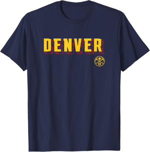 NBA - Denver Nuggets City Workmark Logo Navy T-Shirt - T-Shirt | Navy